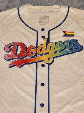 Los Angeles Dodgers Men’s Rainbow Gay Pride Jersey - White